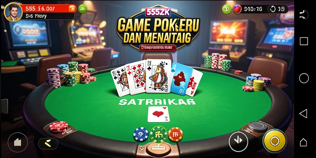 Tampilan gameplay Poker yang mendebarkan di 555ZK.