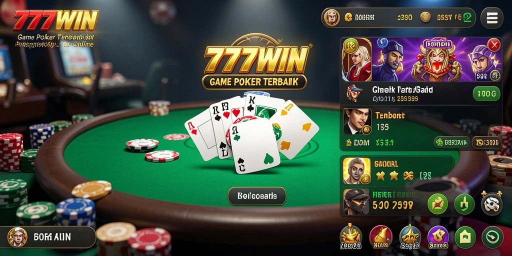 Tampilan seru dari gameplay Poker di 777WIN.