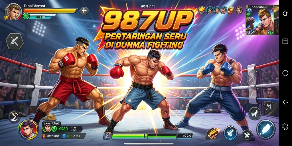 Tampilan gameplay 987UP yang intens dan mendebarkan.