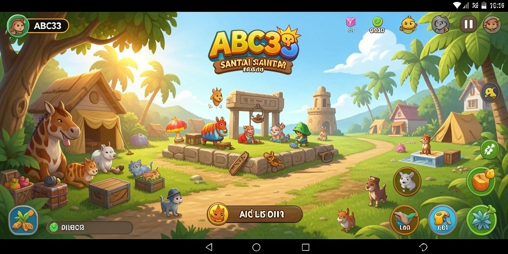 Tampilan gameplay ABC33 yang ceria dan menghibur.