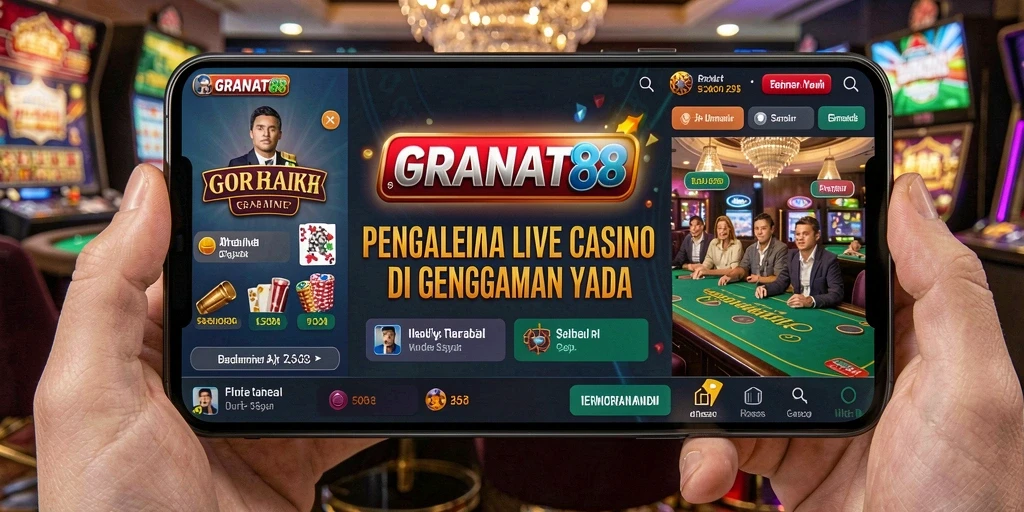 Tampilan layar permainan Live Casino dengan dealer langsung profesional.