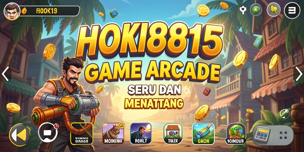 Gameplay HOKI8815 yang seru dalam suasana arcade.