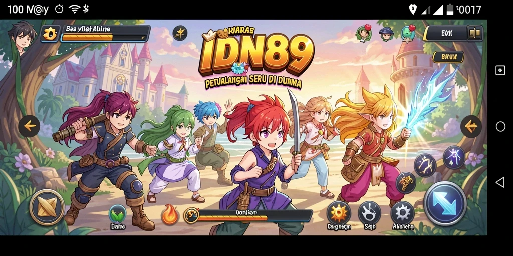 Screenshot gameplay IDN89 menampilkan karakter Anime yang menakjubkan.