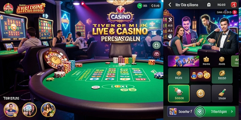 Screenshot gameplay N06 yang menampilkan suasana Live Casino yang mendebarkan.
