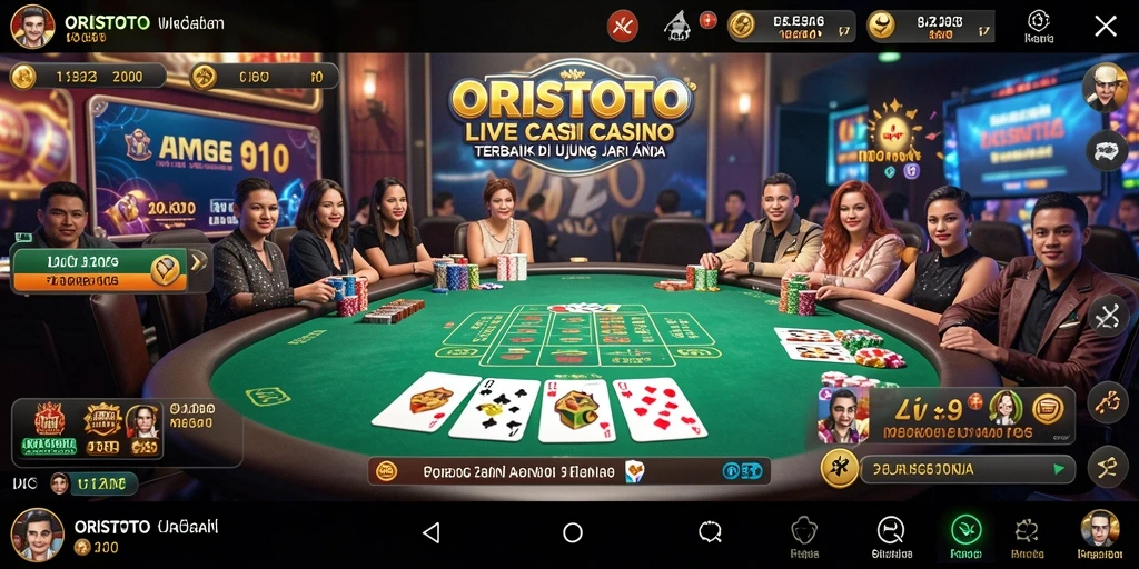 Tampilan gameplay Live Casino ORISTOTO yang interaktif dan seru.
