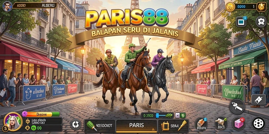 Gameplay balapan yang mendebarkan di jalan-jalan Paris.