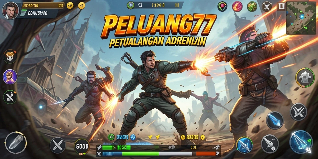 Screenshot PELUANG77 yang menampilkan aksi spektakuler dalam gameplay.