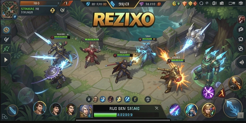 Tampilan gameplay seru dan strategi mendalam di REZIXO.
