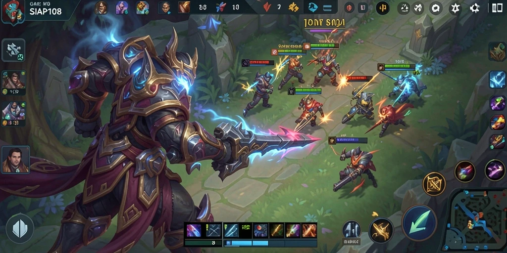 Screenshot dari pertarungan seru dalam SIAP108 MOBA.